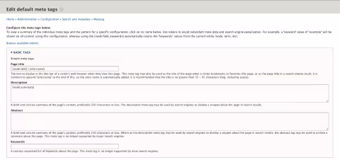 meta tag config module