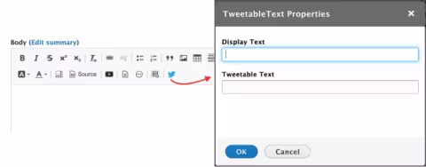 CKEditor Tweetable Text