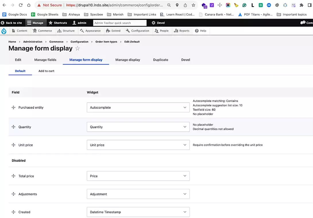 manage from display add