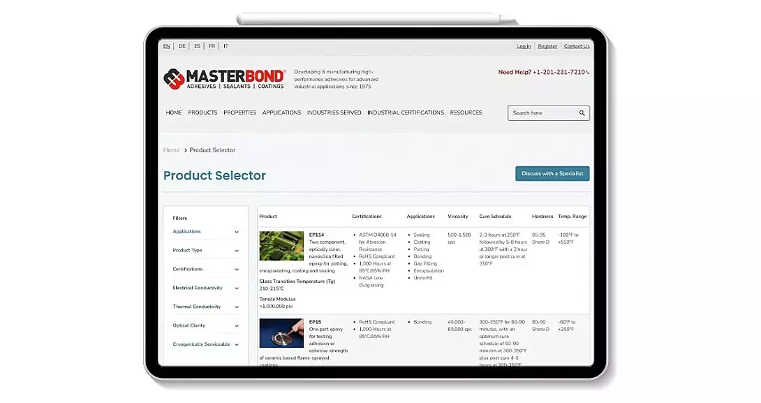masterbond product selector