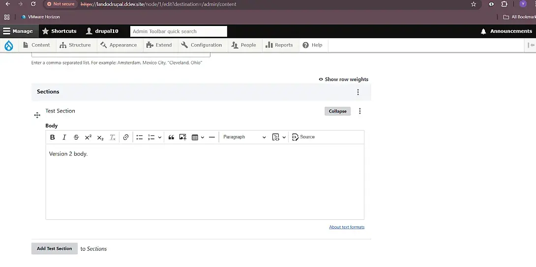 edit and update praragraph content
