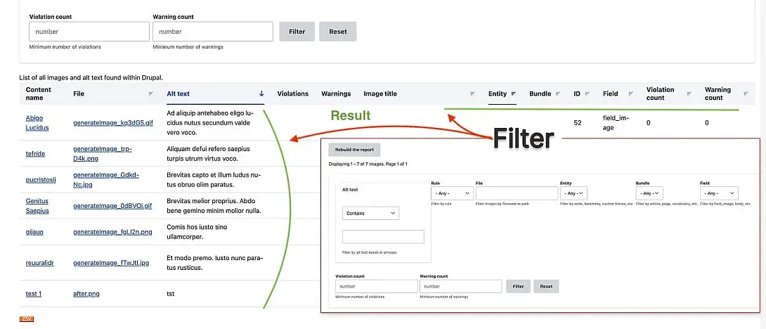 alt text validation