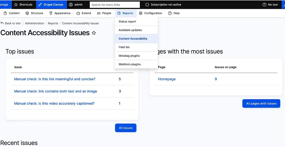 content accessibility issues
