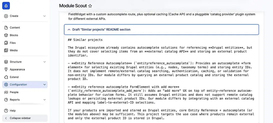module scout generates document