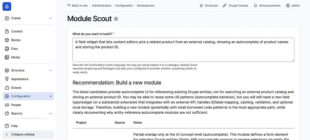 module scout module recommendation